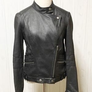 Vera Wang Faux Soft Leather Moto Jacket Size Small